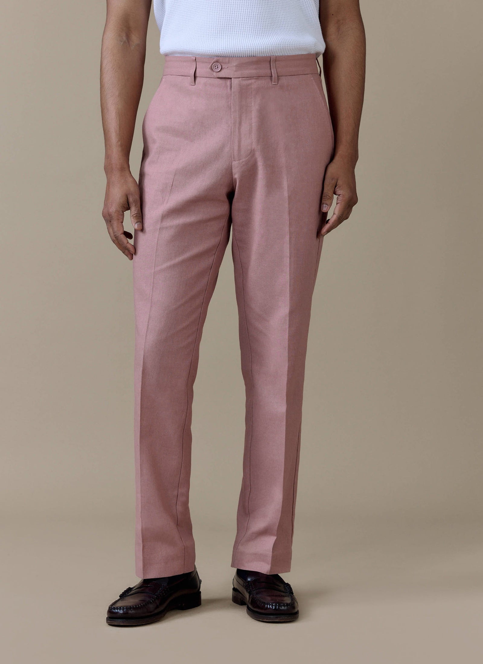 Tailored Trousers Linen Pink