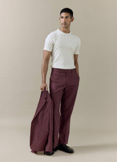 Tailored Trousers Linen Merlot