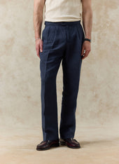 Pleated Tailored Trousers Linen