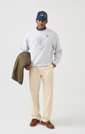 Chenille Patch Jersey Sweatshirt Champion X Percival Grey