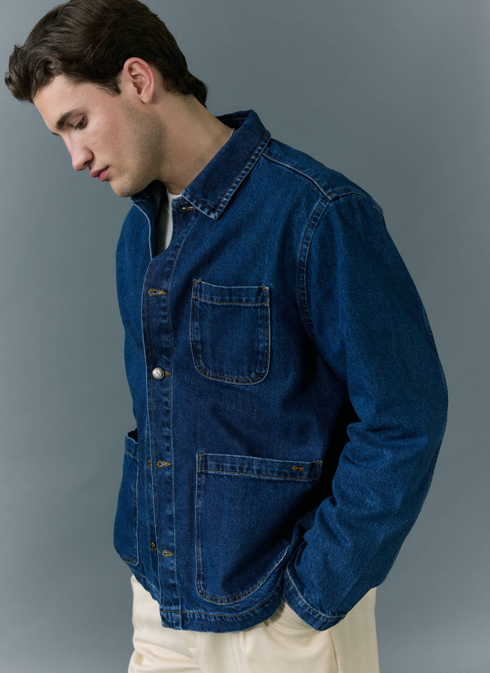 Gove Chore Jacket Denim Mid Wash