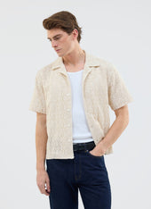 Elio Crochet Cuban Shirt | Cream
