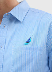 Yacht Stripe Oversized Shirt | Cotton | Blue