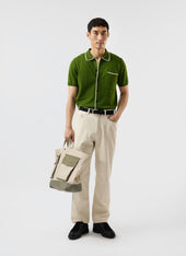 Contrast Trim Shirt Wool With Cream