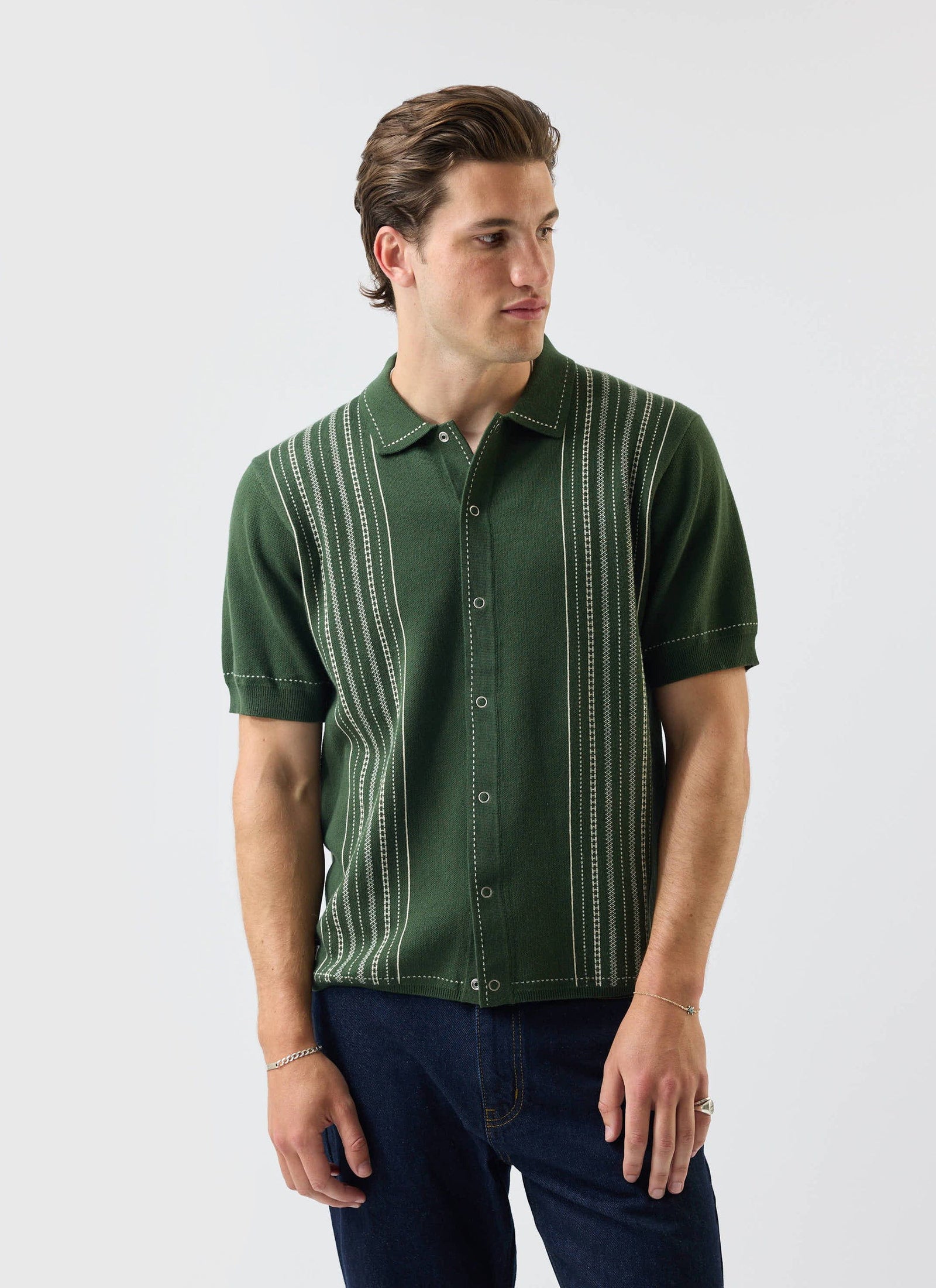 Accolades Knitted Short Sleeve Shirt Cotton