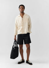 Long Sleeve Cuban Linen Shirt | Cream
