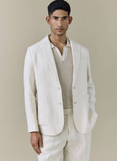 Tailored Linen Blazer | Cream