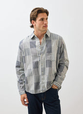 Epigraph Patchwork Pearce Shirt | Cotton | Blue