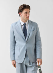 Tailored Linen Blazer | Light Blue