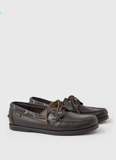 G.H.Bass | Jetty II Boater 2 Eye | Textured Dark Brown