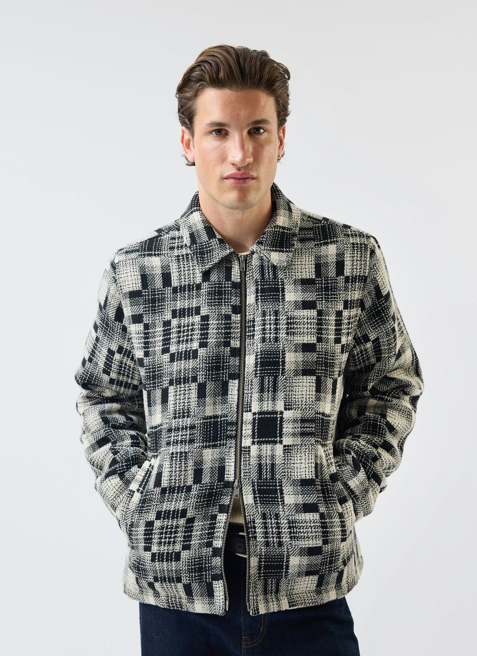 Men's Glossary Patchwork Jacket | Twill | Grey