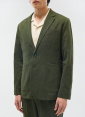 Relaxed Tailored Blazer Micro Check