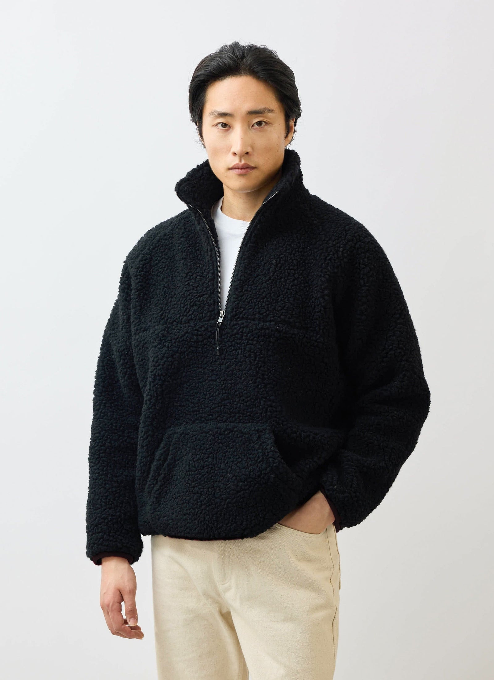 Men S Quarter Zip Wool Fleece Pullover
