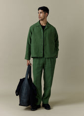 Boxy Overshirt | Linen | Forest