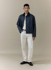Wax Zip Jacket Cotton Navy