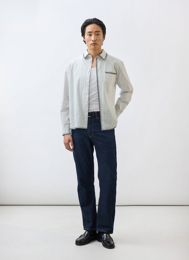 Index Stripe Pearce Shirt | Cotton | Cream