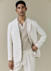 Tailored Linen Blazer | Cream