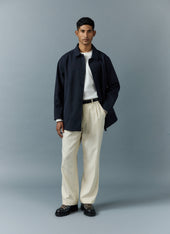 Men's Navy Sherlock Short Trench Coat | Waterproof | Midnight with Olive
