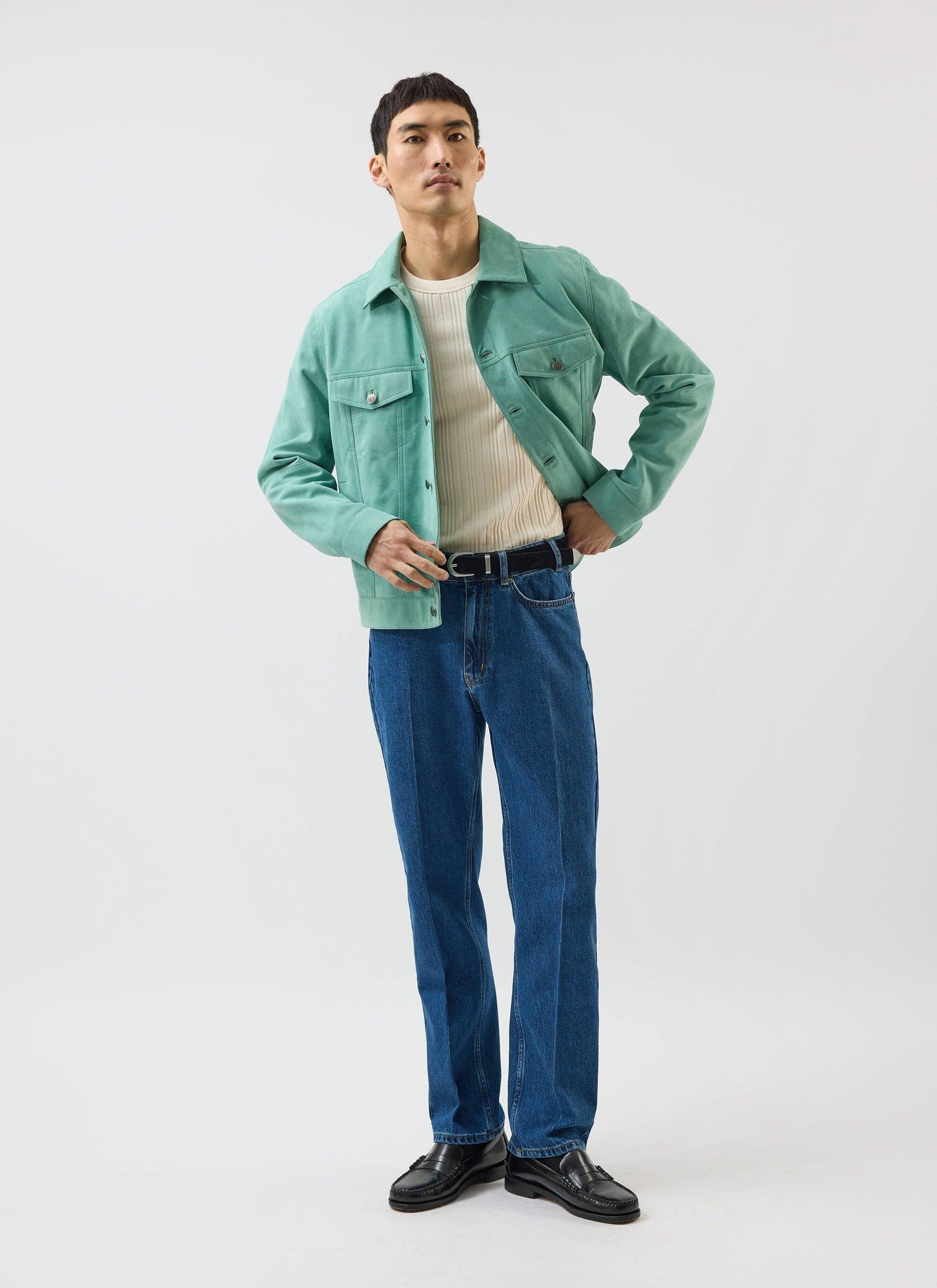 Suede Western Jacket Percival X Warren Green