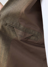 Grounds Tailored Blazer Herringbone Wool Oak
