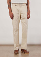 Stay Press Trousers | Cotton Twill Canvas | Cream