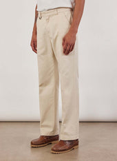 Stay Press Trousers | Cotton Twill Canvas | Cream