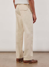 Stay Press Trousers | Cotton Twill Canvas | Cream