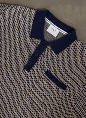 Casa Martini Knitted Polo | Cotton | Navy