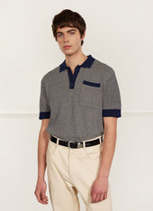 Casa Martini Knitted Polo | Cotton | Navy