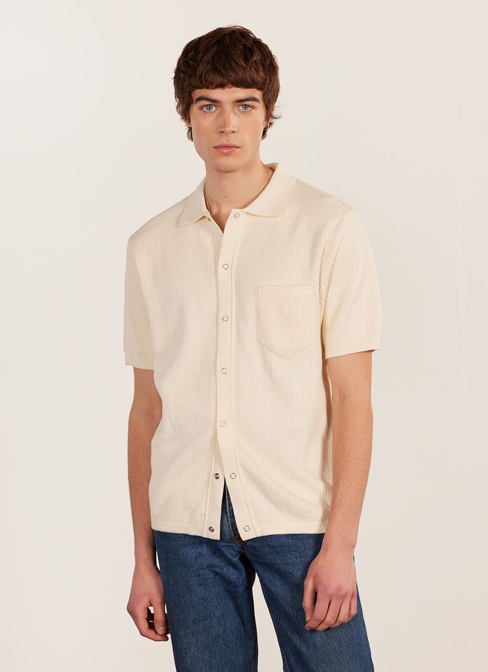 Pablo Cuban Shirt | Knitted Cotton | Cream