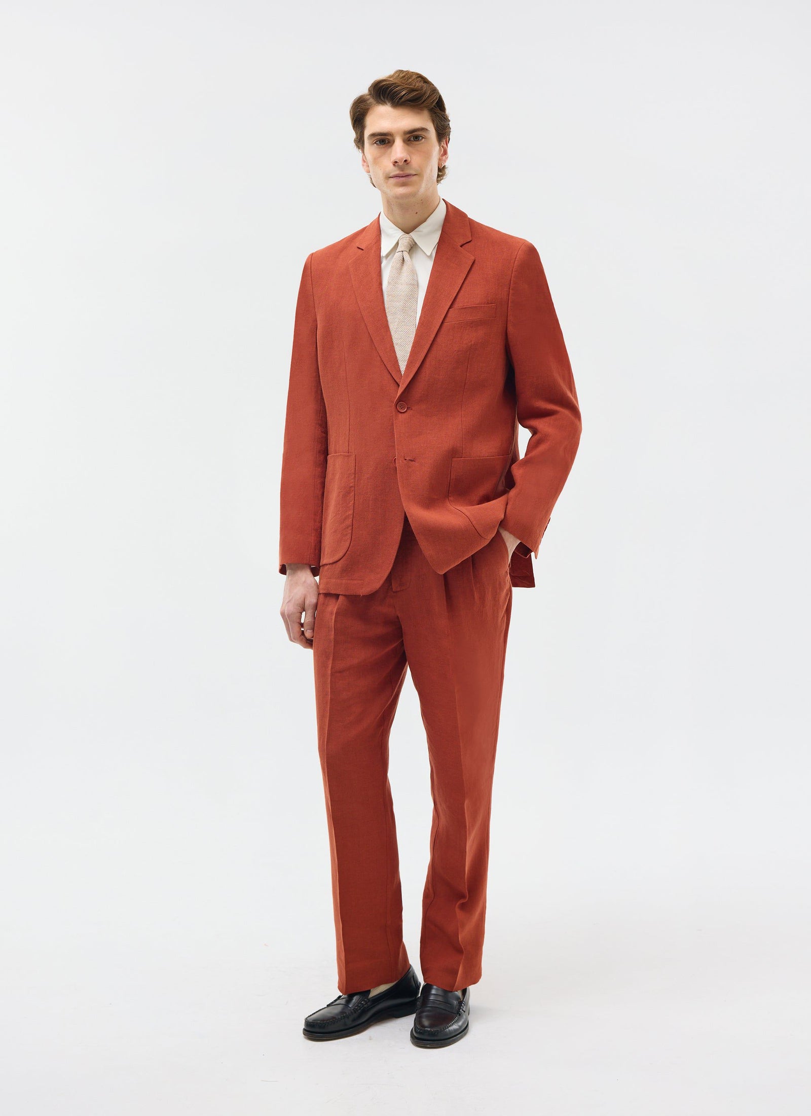 Relaxed Tailored Linen Blazer