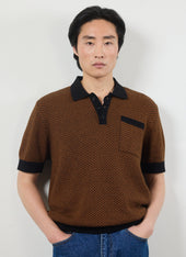 Casa Martini Knitted Polo | Cotton | Espresso