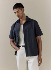 Rowan Seersucker Boxy Shirt Cotton Stripe