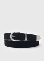 Suede Belt | 100% Leather | Black