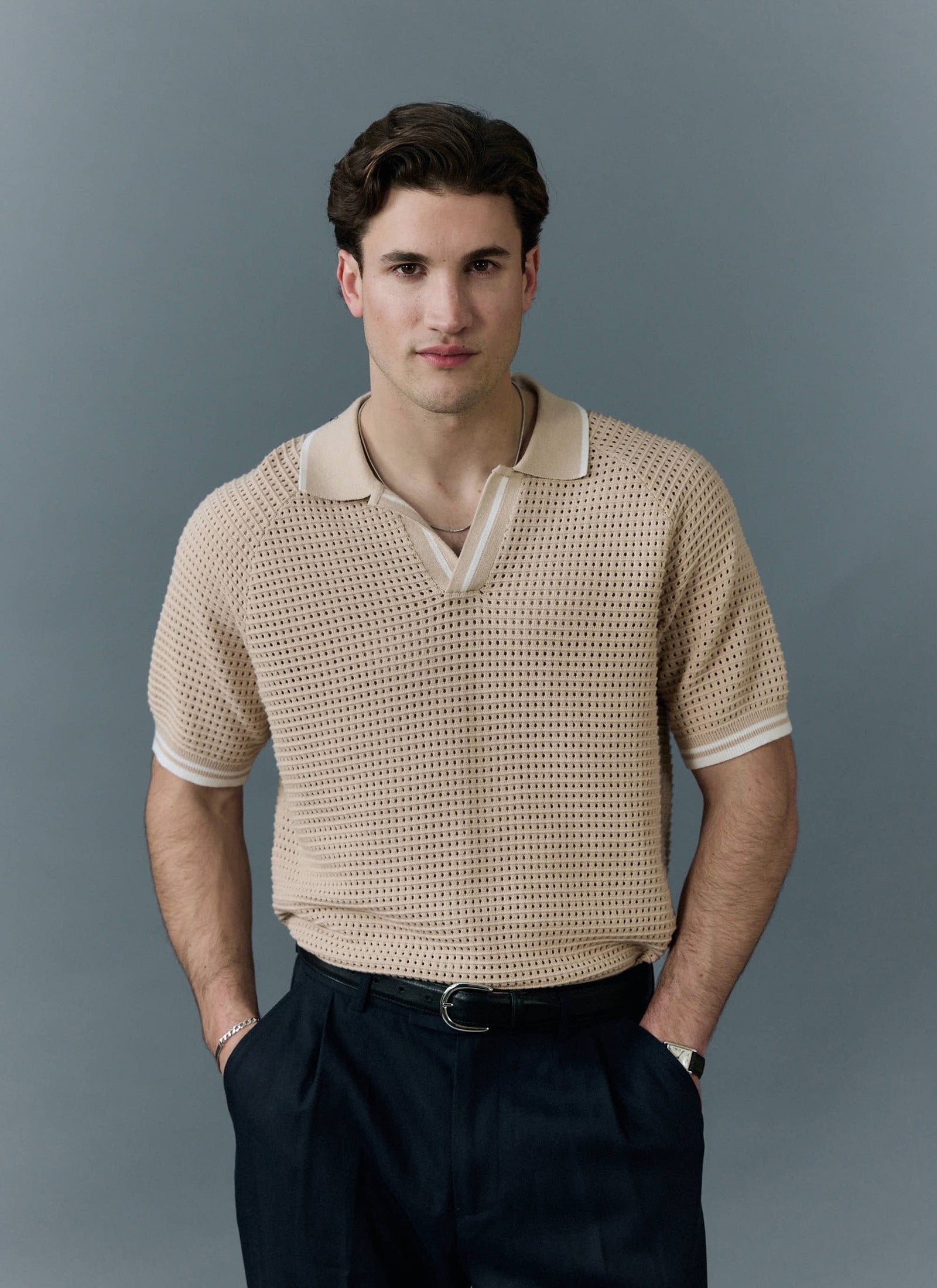 Tennis Boxy Knitted Polo Cotton