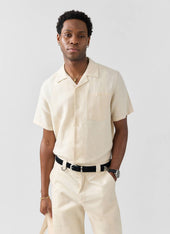 Short Sleeve Cuban Shirt | Linen | Cream