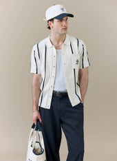 Cable Stripe Knitted Shirt | Brighton & Hove Albion F.C. x Percival | Cream