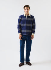 Editor Striped Rugby Polo Shirt Cotton