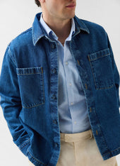 Heavyweight Overshirt Cotton Mid Wash Blue