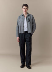 Textured Boxy Shirt Cotton Grey