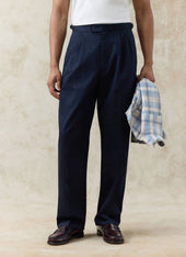Blake Double Pleated Trousers Cotton