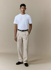 Seb Inverted Pleat Trousers Cotton
