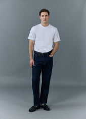 Straight Leg Denim Jeans Cotton Dark
