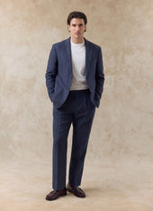 Tailored Linen Blazer | Navy
