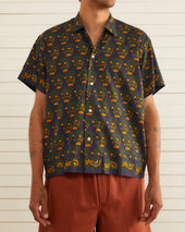 Trellis Block Print Short Sleeve Shirt