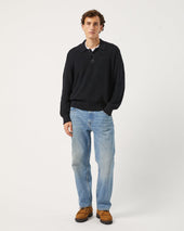 LS Slouchy Polo - Black