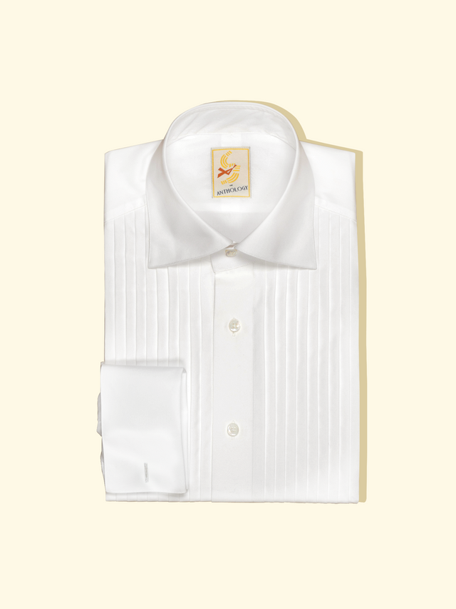 White Pleated Front Dinner Shirt — The Anthology