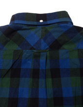 Green Plaid Cotton Flannel Sport Shirt Trim Fit