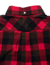 Red Plaid Cotton Flannel Sport Shirt Trim Fit