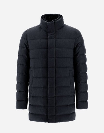 Coat In Cashmere Silk And Light Faux Fur